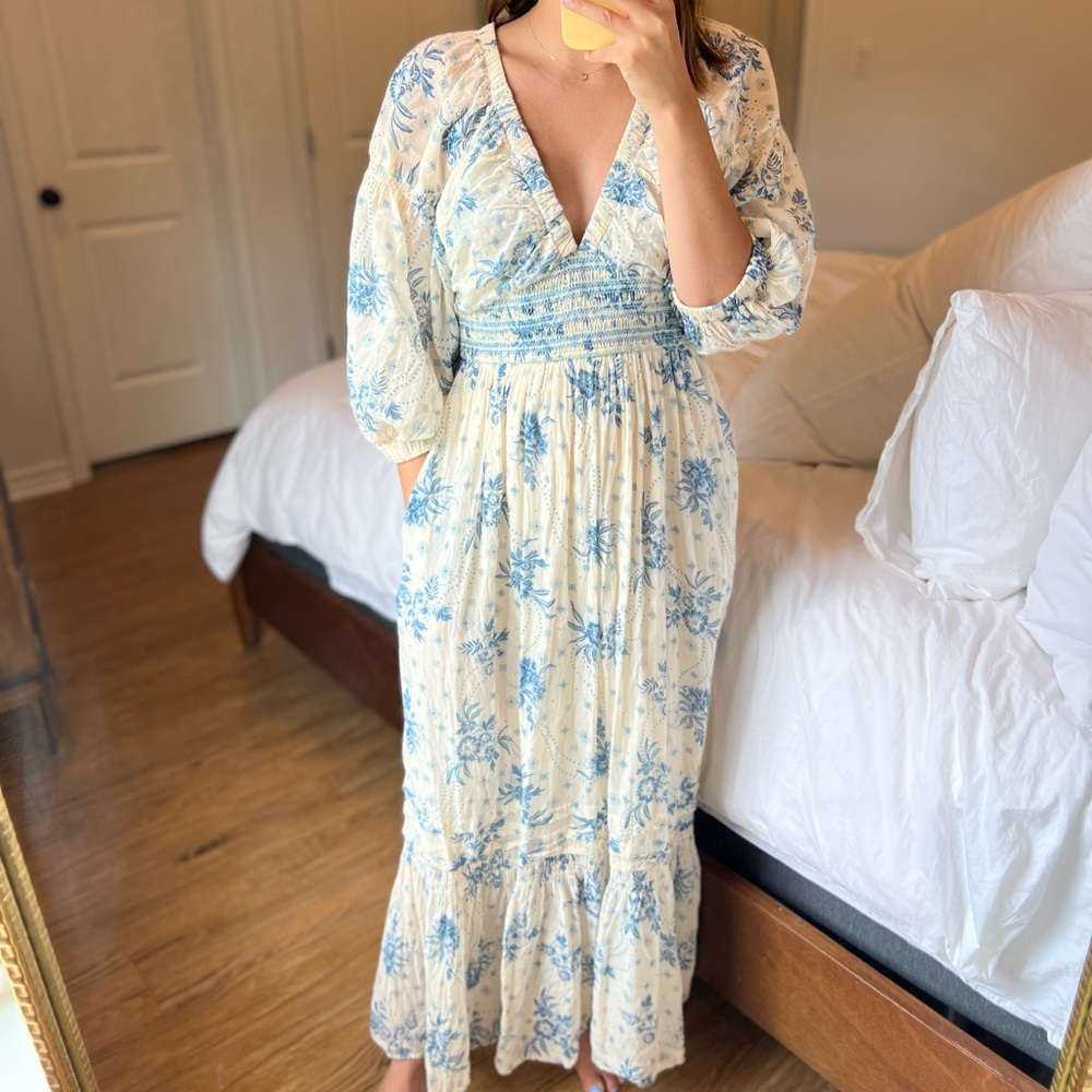 Free People Blue Floral Maxi Dress